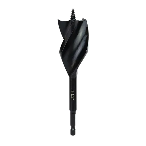 Herramientas Greycore Broca de taladro de 1 1/2 x 6 pulgadas de 3 hélices, broca de madera para madera dura y blanda, vástago de cambio rápido de