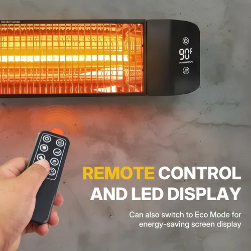 Miniatura 6 de Calentador eléctrico para exteriores de 1500 W, calentador de patio para uso en exteriores, calefacción silenciosa y específica, control inteligente
