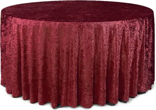 Miniatura 27 de YOUR CHAIR COVERS - Mantel redondo de terciopelo triturado de 120 pulgadas para mesas redondas de 5 pies - Azul polvoriento Azul empolvado