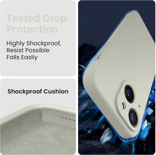 Miniatura 4 de FireNova Funda diseñada para iPhone 14, funda de silicona mejorada [protección de cámara] con [2 protectores de pantalla], forro interior de Piedra