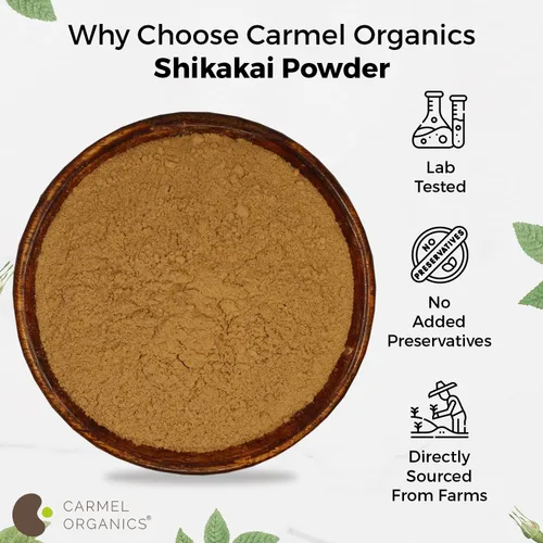 Miniatura 5 de CARMEL ORGANICS Shikakai Polvo 8 onzas o 8.01 oz Cuidado natural del cabello Limpieza y acondicionamiento Sin conservantes añadidos Acacia