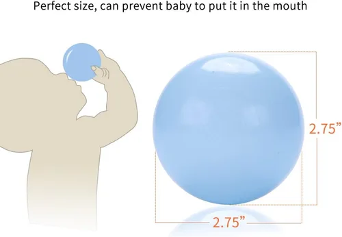 Miniatura 2 de Pelotas de plástico sin ftalatos y BPA de 2.75 pulgadas, a prueba de aplastamiento, juguete divertido con bolsa de almacenamiento para decoración