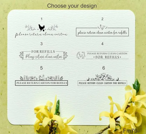 Miniatura 2 de Sello personalizado para cartón de huevos, huevos de pollo frescos, por favor, devuelve el cartón (sello de madera de 2.8 x 1 pulgada)
