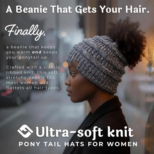 Miniatura 164 de Funky Junque - Gorro para mujer con ranura para cola de caballo