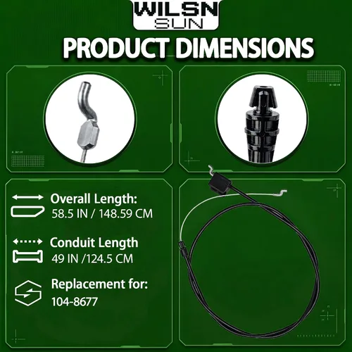 Miniatura 4 de Cable de control de freno 104-8677 para reciclador Toro de 22 pulgadas, reemplaza 290-935 1048677 20001 20003 20005 20009 Reemplaza 104 8677 290-935