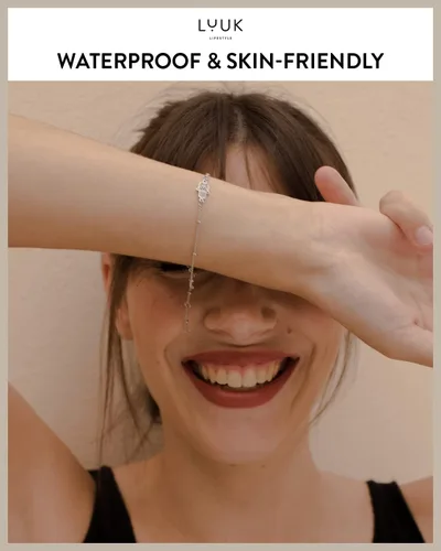 Miniatura 3 de LUUK LIFESTYLE Stainless steel bracelet with pendant and HAPPINESS card, filigree and minimalist women's jewelry, unique gift idea, lucky charm
