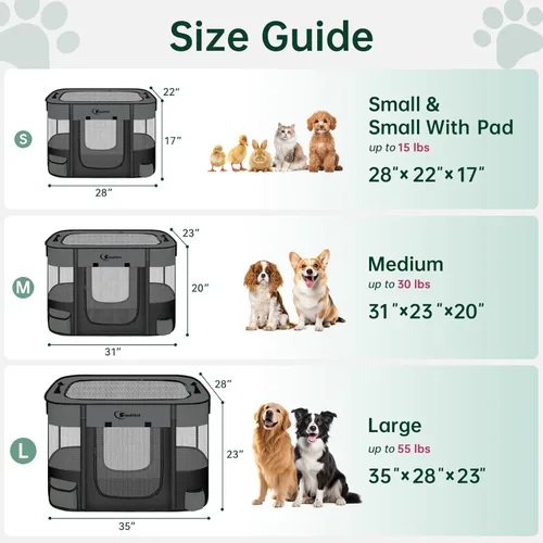 Miniatura 2 de Siedihit Corralito para Perros y Gatos, Corrales Portátiles para Mascotas y Cachorros para Jaula de Viaje al Aire Libre, Uso Interior Después