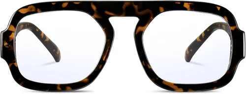 Miniatura 12 de Aviator Blue Light Blocking Glasses for Women Men Square Flat Top Computer TV Eyeglasses Anti Eyestrain