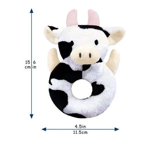 Miniatura 2 de Juguete suave de sonajero de vaca bebé, ganado lechero de felpa para bebés, juguete de peluche fácil de agarrar, regalos para recién nacidos, bebés