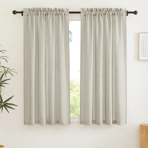 Miniatura 17 de RYB HOME Cortinas extralargas de 108 pulgadas de largo, transpirables con bolsillo para barra, cortinas traslúcidas blancas para sala de estar