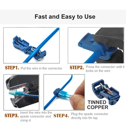 Miniatura 3 de 60 conectores de cable en T, conectores de cable de empalme rápido de 22-10 AWG