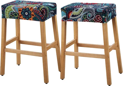 Miniatura 38 de YISUN Fundas de taburete rectangulares, paquete de 2 fundas elásticas impermeables para asiento de silla de montar, taburetes de bar, sillas de bar