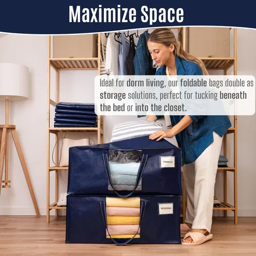 Miniatura 6 de VENO Paquete de 8 bolsas de mudanza resistentes, bolsas de embalaje con ventana transparente, alternativa a las cajas de mudanza, contenedores