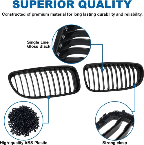 Miniatura 3 de Parrilla E90 – Rejilla negra de riñón individual compatible con BMW serie 3 E90 2009-2011 323i 328i 328xi 335d 335i 335xi Sedan LCI, E91 328i 328xi