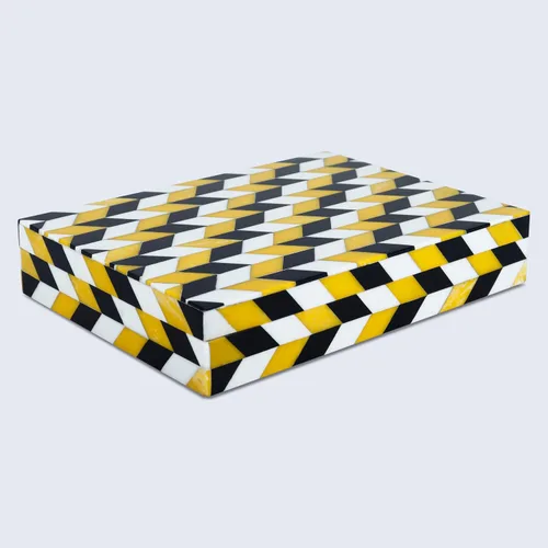 Miniatura 7 de Handicrafts Home Caja de almacenamiento decorativa grande 12x6 – Caja organizadora para mesa de café, acento moderno para decoración del hogar, caja