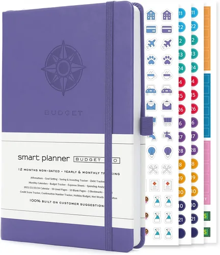 Miniatura 11 de Agenda de presupuesto Smart Planner – Agenda financiera tamaño A5 – Planificador de presupuesto sin fecha 2024-2025 y organizador mensual