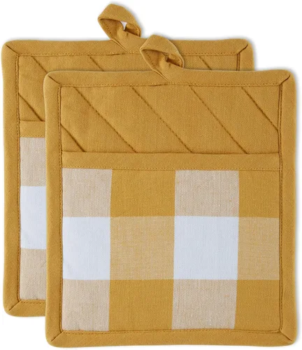 Miniatura 30 de DII Buffalo Check Kitchen Collection, juego de cocina clásico de granja, agarradera, blanco y negro, 2 piezas