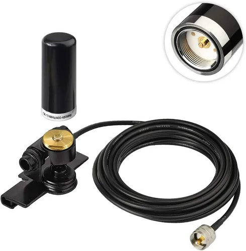 Bingfu Antena de radio de jamón móvil para vehículo VHF UHF 136-174MHz 400-470MHz Coche Camión Radio Amateur Radio Montaje NMO Antena de perfil bajo