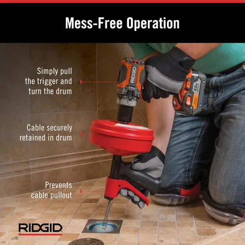 Miniatura 7 de Ridgid 57043 POWER SPIN+ Power Spinner Limpiador de drenaje Power Spin+ / Rojo