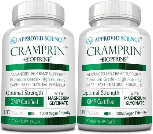 Miniatura 8 de Approved Science Cramprin - Magnesio de alta absorción, complejo de vitamina B, BioPerine - Calambres musculares - 1 mes de suministro - 60 cápsulas