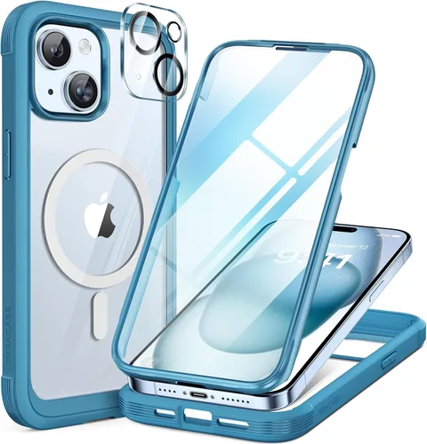 Miniatura 57 de Miracase Funda para iPhone 13 de 6.1 pulgadas, [sin burbujas] funda de teléfono de cuerpo completo con pantalla de vidrio completa integrada, sin