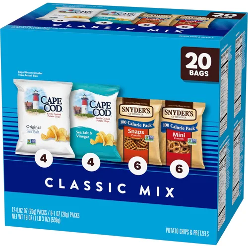 Miniatura 6 de Snyder's of Hanover and Cape Cod Classic Mix - Paquete variado, 20 bolsas de aperitivos