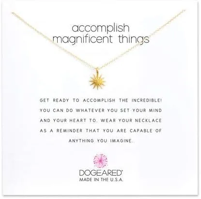 Miniatura 2 de Dogeared Logra un magnífico collar Starburst en oro sumergido, MRGG100104500, Plata de ley chapada en oro