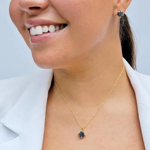 Miniatura 68 de Aretes de piedra preciosa natural en bruto con oro amarillo sobre plata de ley 925, 6 a 0.276 in, regalo de piedra de nacimiento de calidad genuina