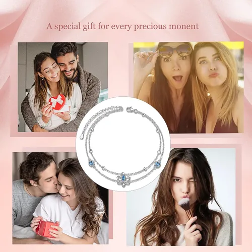 Miniatura 6 de YinShan Tobillera de plata de ley S925 ajustable para mujer