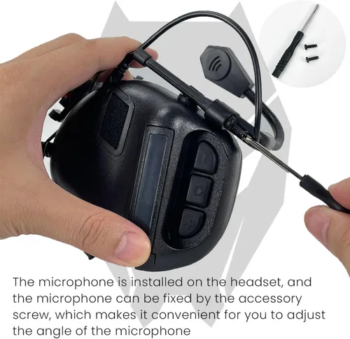 Miniatura 5 de ATAIRSOFT - Auriculares tácticos para casco con intercomunicador de potencia ilimitada con micrófono, impermeables para caza y tiro, orejeras sin BK