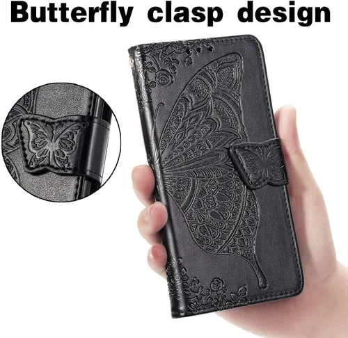 Miniatura 2 de Funda para teléfono Samsung Galaxy A15 5G, funda con tapa para mujer, tarjeteros de crédito en relieve mariposa flor de cuero PU correa de muñeca