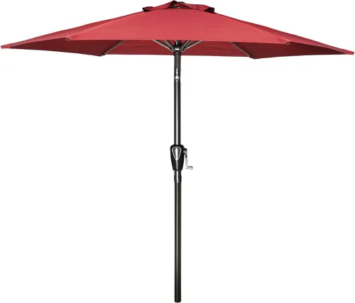 Miniatura 13 de Simple Deluxe sombrilla de patio de 7.5 pies, sombrilla de mesa para exteriores, sombrilla de jardín con botón de inclinación/manivela, 6 varillas
