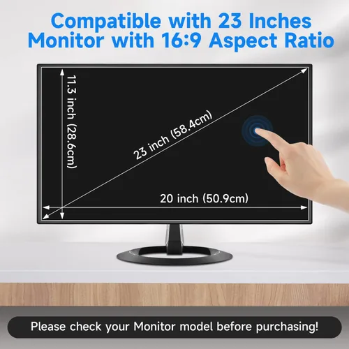 Miniatura 7 de Paquete de 2 cubiertas antideslumbrantes para pantalla de computadora de 23 pulgadas, protección ocular, película antirreflejos mate para 23