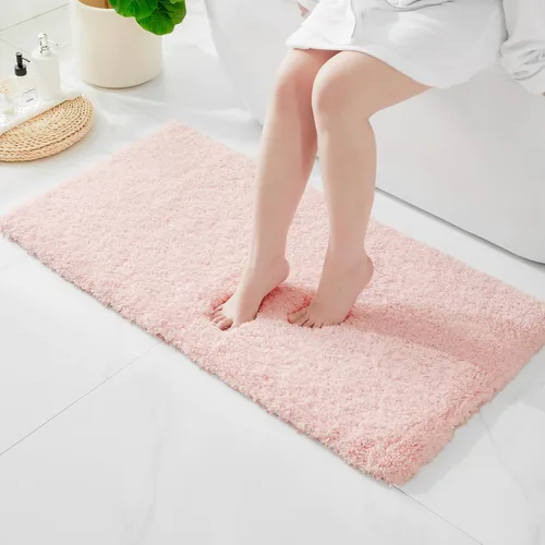 Miniatura 34 de ILANGO Alfombras de Baño Beige 32" × 20" Antideslizantes y Súper Absorbentes Extra Gruesas Suaves, Alfombra de Baño Lavable para Piso, Alfombra