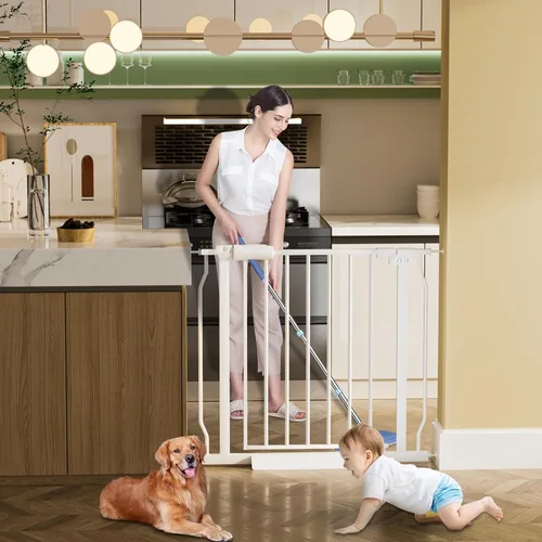 Miniatura 6 de HOOEN - Puerta de bebé extra ancha para escaleras, puertas, pasillos, puerta de tensión, puerta de bebé, caminar a través de puertas para niños