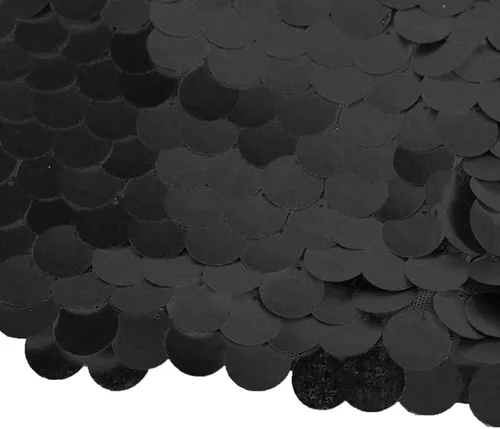 Miniatura 5 de JYFLZQ Cortinas de fondo de lentejuelas negras de 4 x 8 pies, 2 paneles de fondo de pared brillante, fondo de lentejuelas grandes con purpurina
