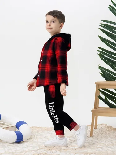Miniatura 54 de Conjunto de ropa para bebés y niños pequeños, camisa con capucha y pantalones deportivos para otoño e invierno