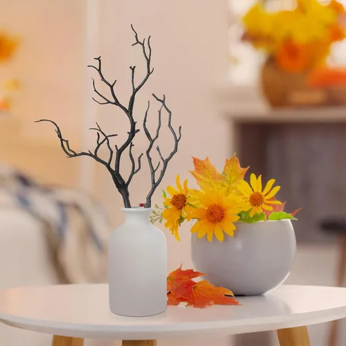 Miniatura 2 de SEWACC 4 ramas de árbol secas de cornamenta artificial, ramas de plástico con forma de asta de 13.76 pulgadas, ramitas decorativas para plantas