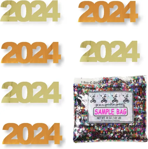 Miniatura 30 de Confetti Year 2024 Negro, Azul Royal Combo - 2 bolsas de media onza (1 oz)