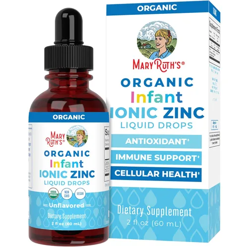 MaryRuth Organics - Gotas líquidas de zinc iónico orgánico para bebés | Sulfato de zinc para el apoyo inmunológico | Glicerina orgánica |