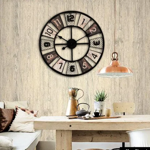 Miniatura 7 de Wall ClockGiant Wall Clock, 60 Cm Metal Silent Wall Clock Vintage Design Wall Clock for Kitchen, Living Room, Bedroom, Office, Bar
