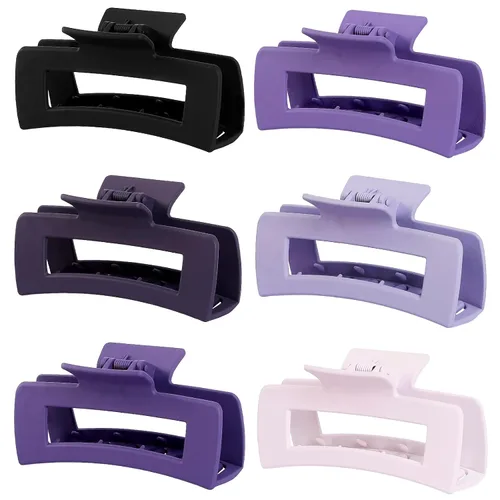 Miniatura 29 de Sisiaipu Pinzas de pelo grandes de 4 pulgadas, 6 piezas de garra grande para cabello grueso, pinzas cuadradas para el cabello para mujeres, pinzas