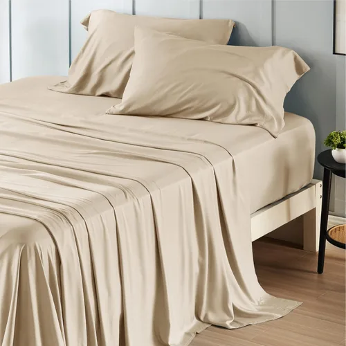 Miniatura 20 de Bedsure Juego de sábanas de tamaño King, sábanas refrescantes King, rayón derivado del bambú, bolsillo profundo de hasta 16 pulgadas, sábanas 03