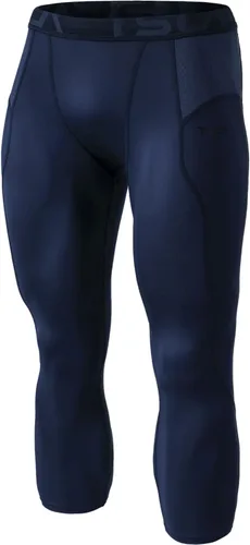 TSLA Pantalones de compresión 34 para hombre, mallas de entrenamiento para correr, leggings atléticos capri de secado fresco, capa base de yoga y