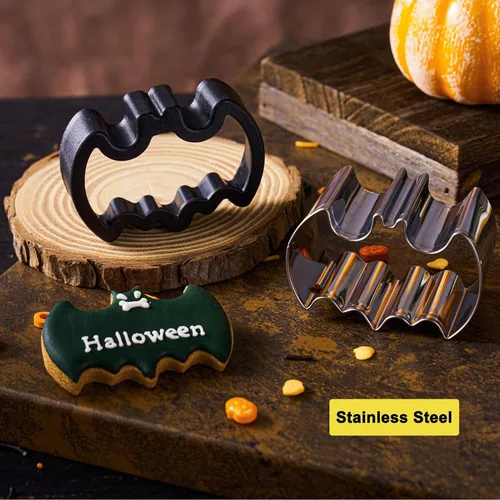 Miniatura 5 de ETERSION Cortadores de galletas de Halloween 9 piezas de 2 a 3 pulgadas Halloween Cookie Cutters 9 Different Shapes 2-3 Inches