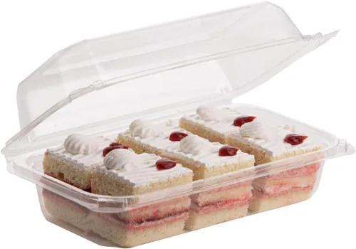 Miniatura 14 de Recipientes de postre (paquete de 25 – 6 x 6 x 3) contenedores de plástico desechables para alimentos, contenedor de alimentos transparente