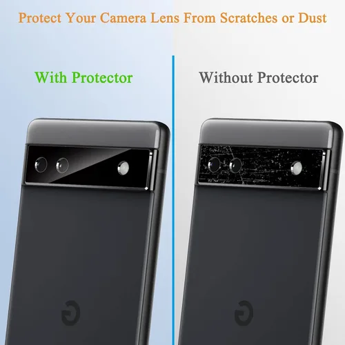 Miniatura 4 de [Paquete de 2+2] Protector de pantalla de privacidad para Google Pixel 6A [6.1 pulgadas] con protector de lente de cámara, vidrio templado