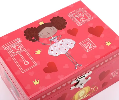 Miniatura 5 de FALUOS Joyero musical con bonita caja de música de princesa giratoria estuche de almacenamiento de joyas el mejor regalo de juguetes para niñas