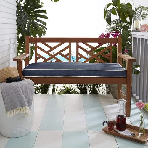 Miniatura 2 de Sorra Home Sunbrella - Cojín de banco con cable, 60 x 19 x 2 pulgadas, color índigo espectro Espectro índigo