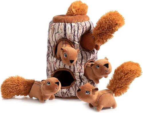 Miniatura 18 de Hollypet Hide and Seek - Juguete chirriante para perro, rompecabezas interactivo diseñado para cachorros, juguetes de peluche para cachorros, abejas